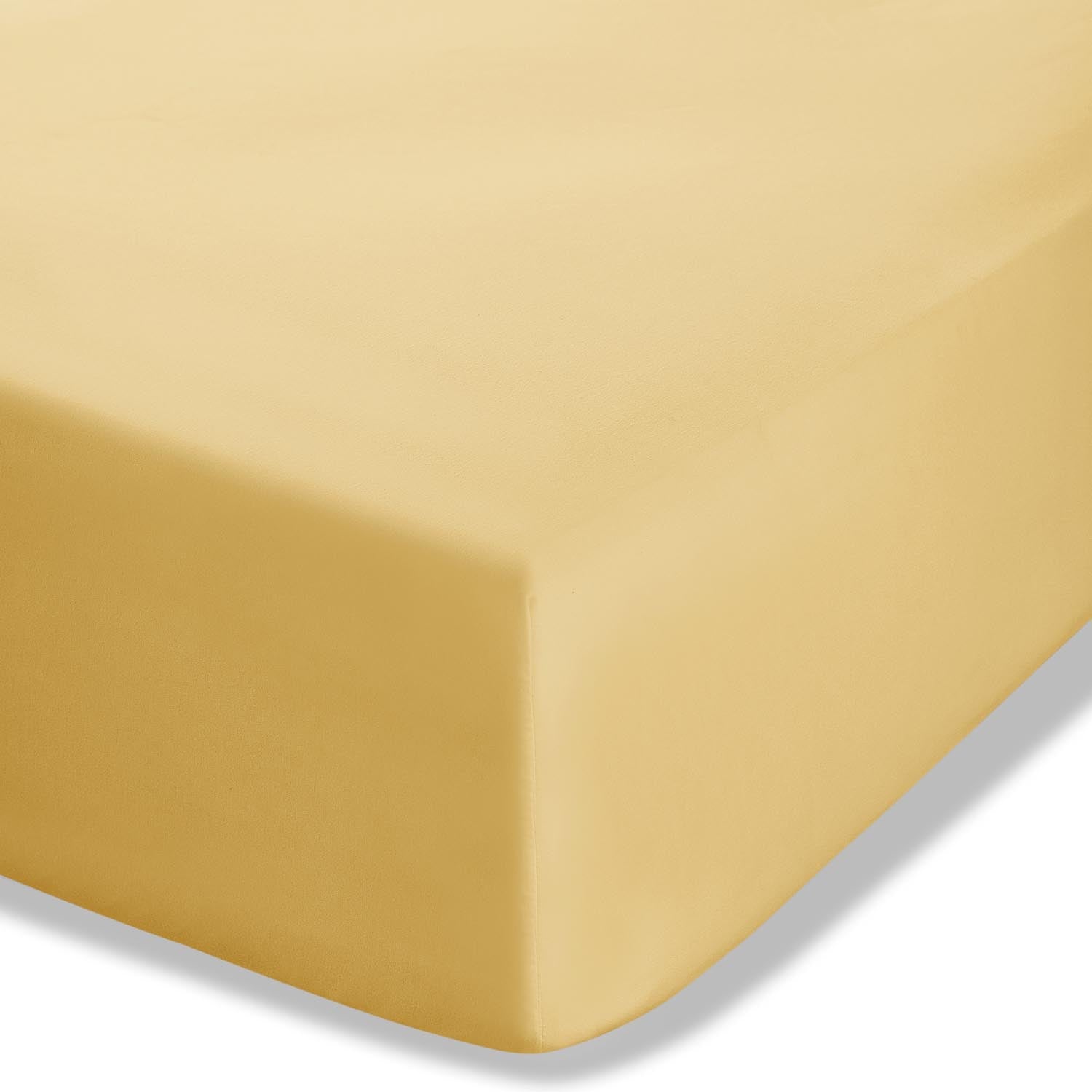 Catherine Lansfield Sheets Easy Iron Percale Combed Fitted Sheet - Ochre 1 Shaws Department Stores