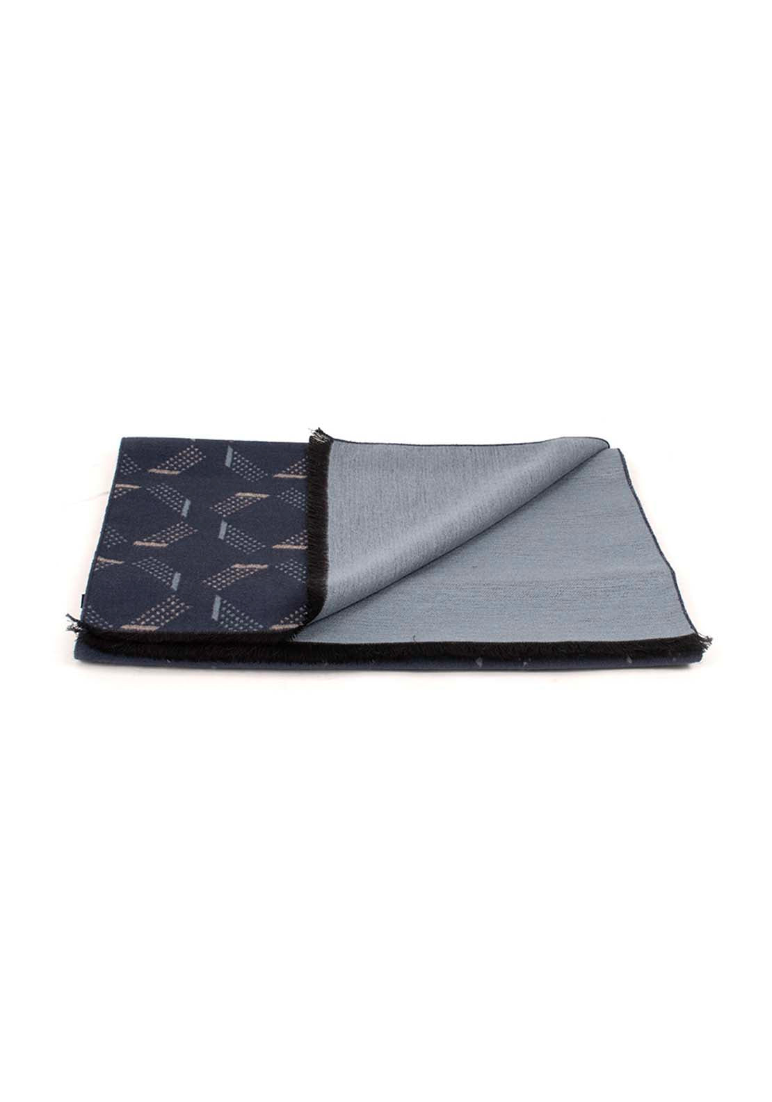 Yeats Viscose Scarf - Blue / Brown 1 Shaws Department Stores
