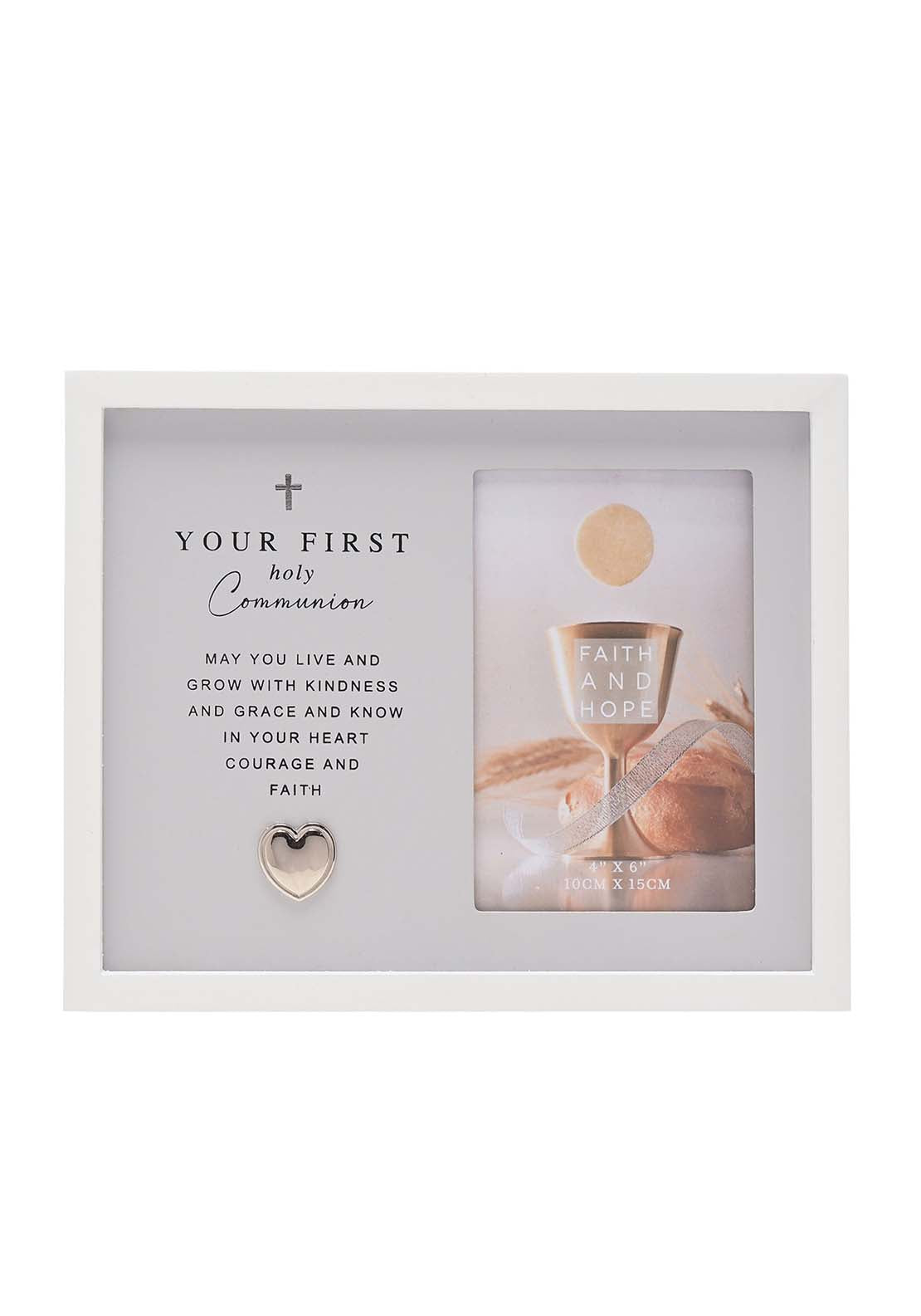 Celebrations Faith & Hope Grey Frame 4" X 6" - First Communion 1 Shaws Department Stores