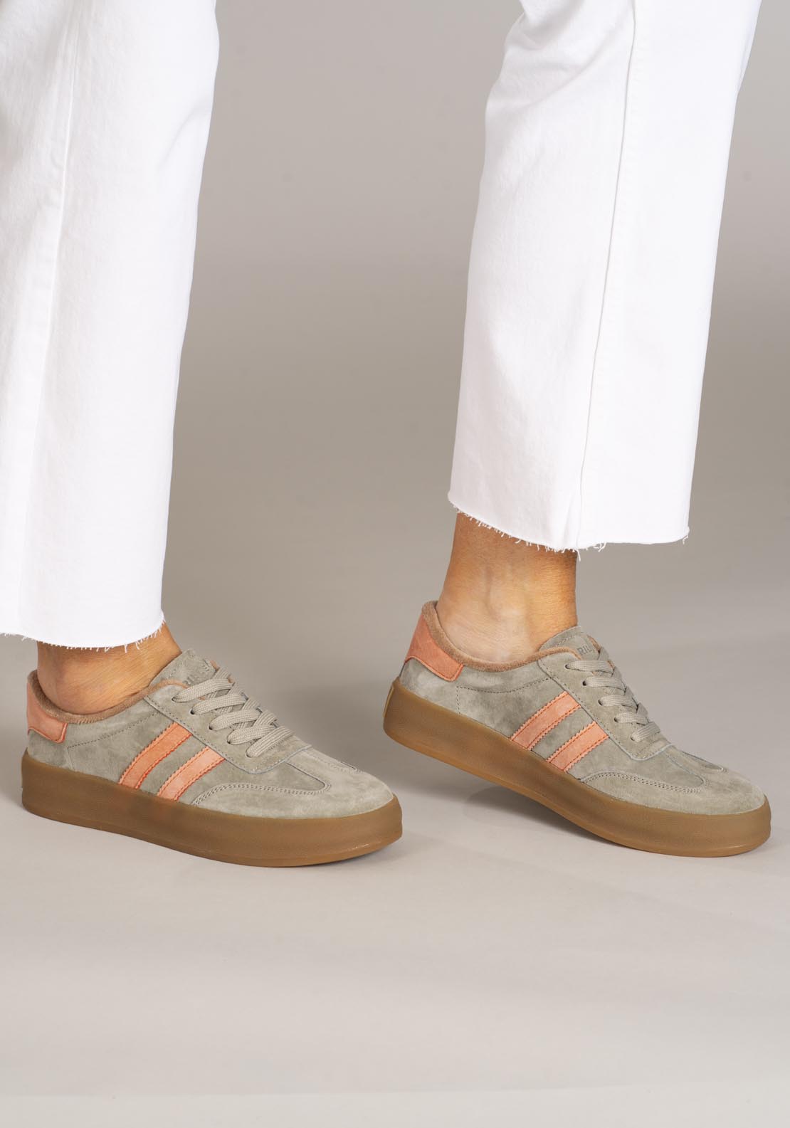 Drilleys Gum Ad Sole Trainer - Moss Papaya 5 Shaws Department Stores