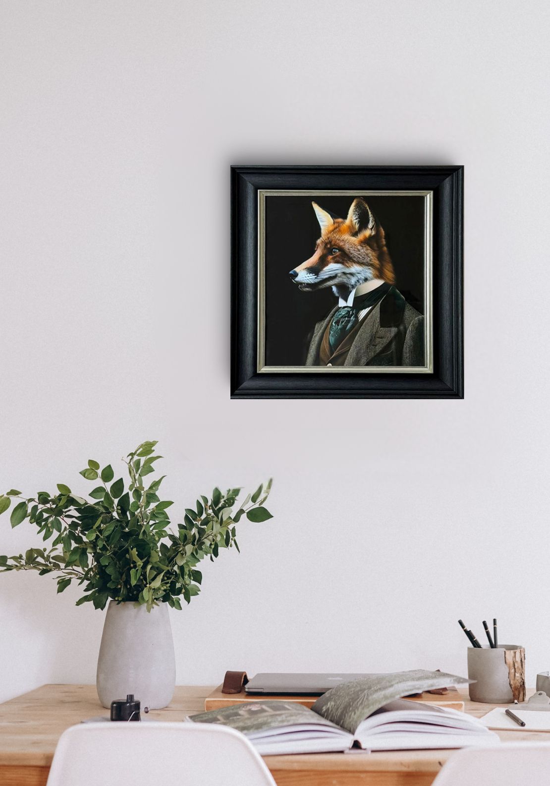 The Home Collection Fox Portrait Framed Picture - Black 2 Shaws Department Stores