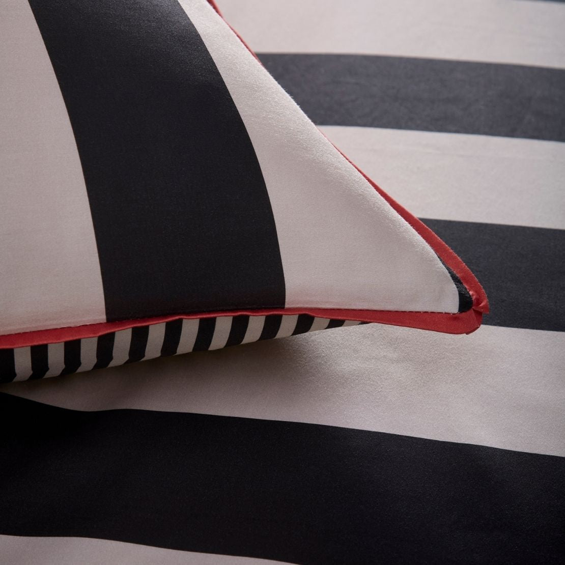 Laurence Llewelyn-bowen Festivo Circus Stripe Duvet Cover Set - Black 3 Shaws Department Stores