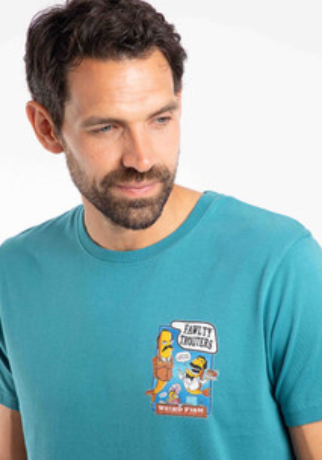 Weird Fish Fawlty Trouters Artist T-Shirt - Blue 1 Shaws Department Stores