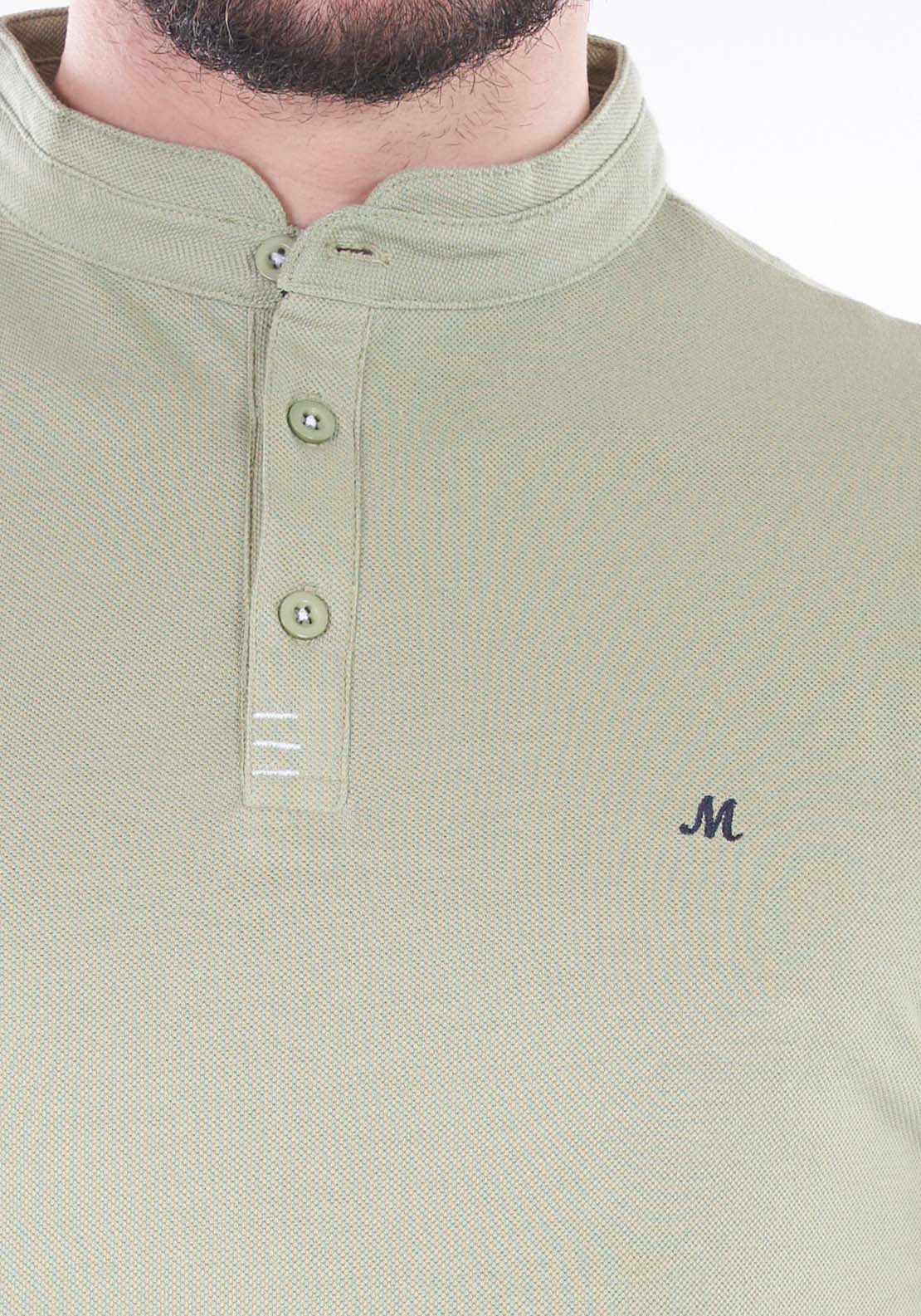 Mineral Field Grandad Piquet Tee - Sage 2 Shaws Department Stores