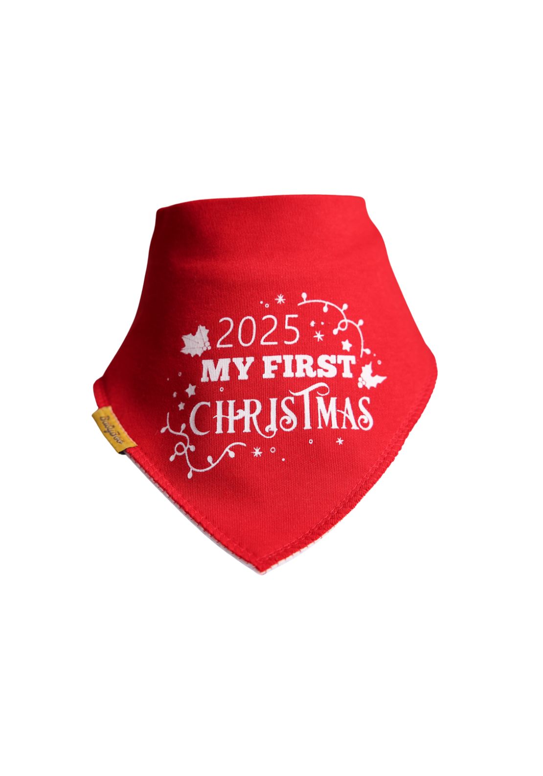 Babyboo My First Christmas 2025 Organic Cotton DribbleBoo Bandana Bib - Red 1 Shaws Department Stores