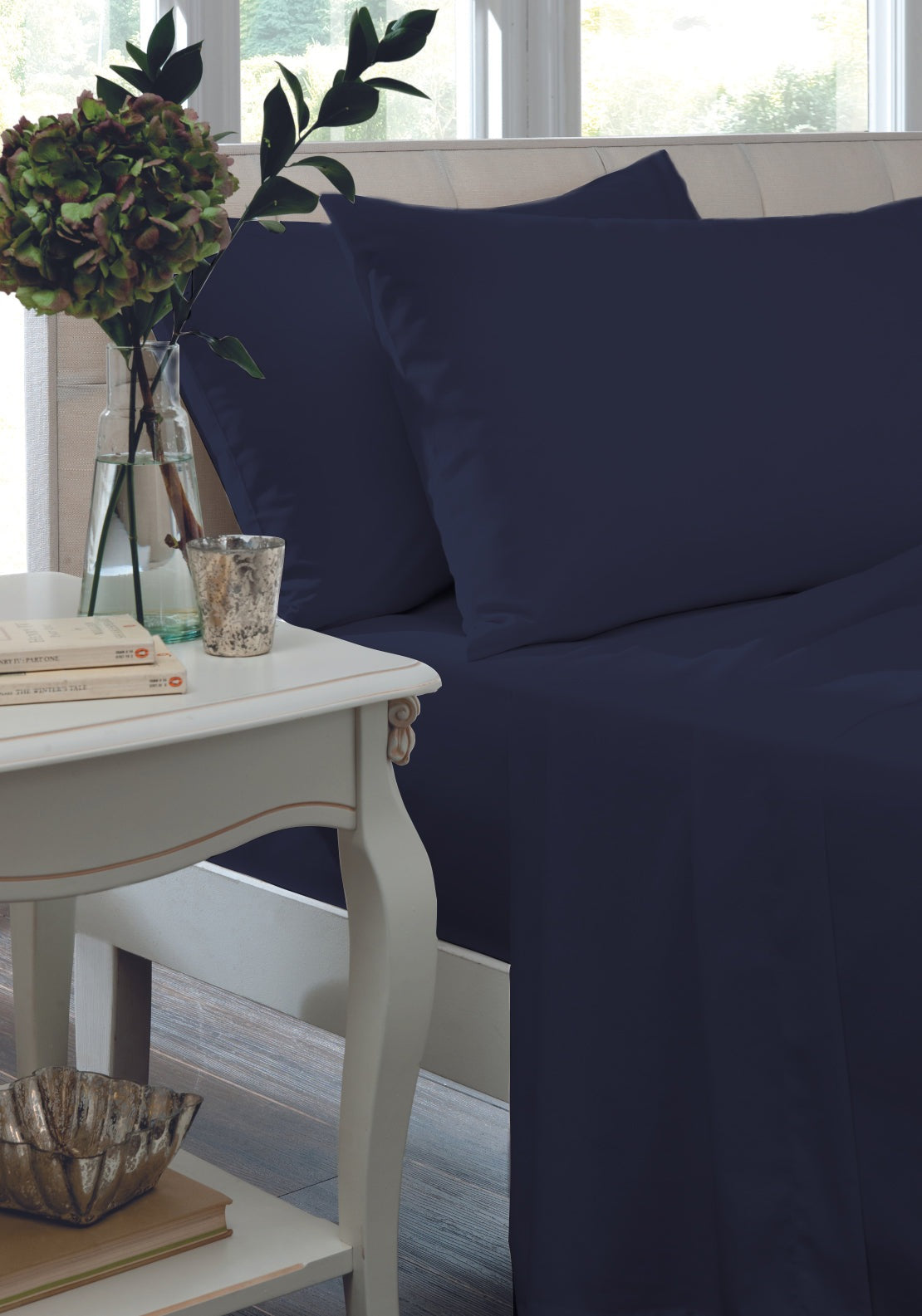 The Home Luxury Collection 200 Thread Count Pillowcase Pair - Navy 2 Shaws Department Stores