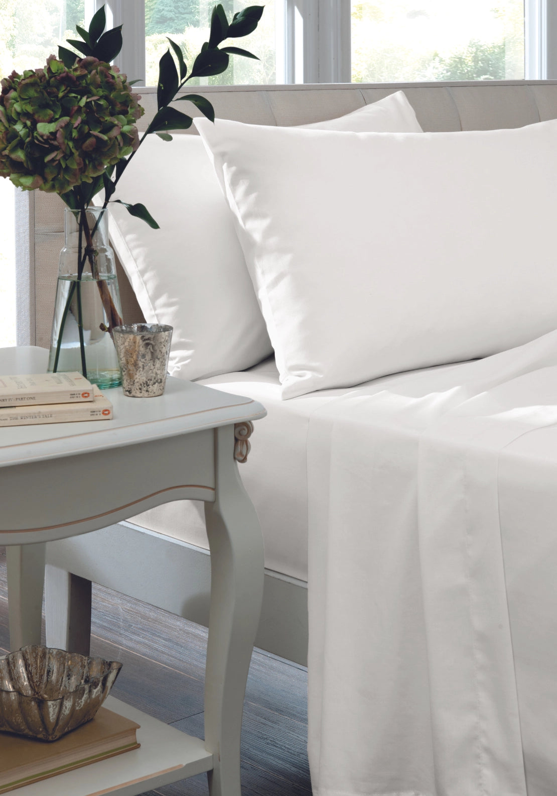 Heather & Ferne 300 Thread Count 100% Cotton Sateen Flat Sheet 2 Shaws Department Stores