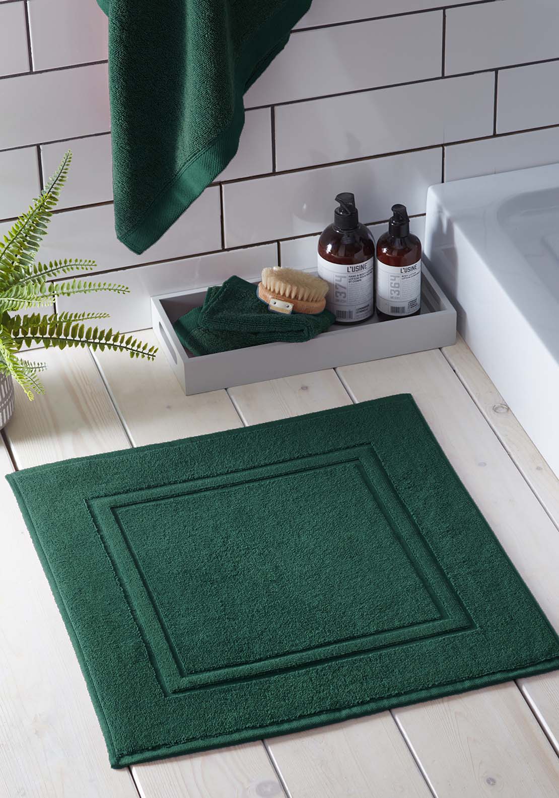 The Home Luxury Collection Friendly Bathroom Towel -Dark Green 1 Shaws Department Stores