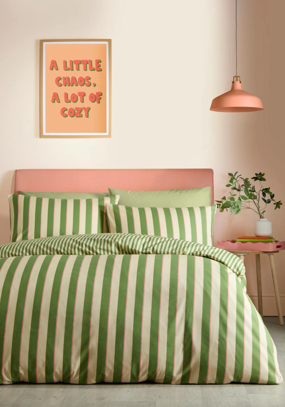 Bright Stripe Duvet Cover Set - Green