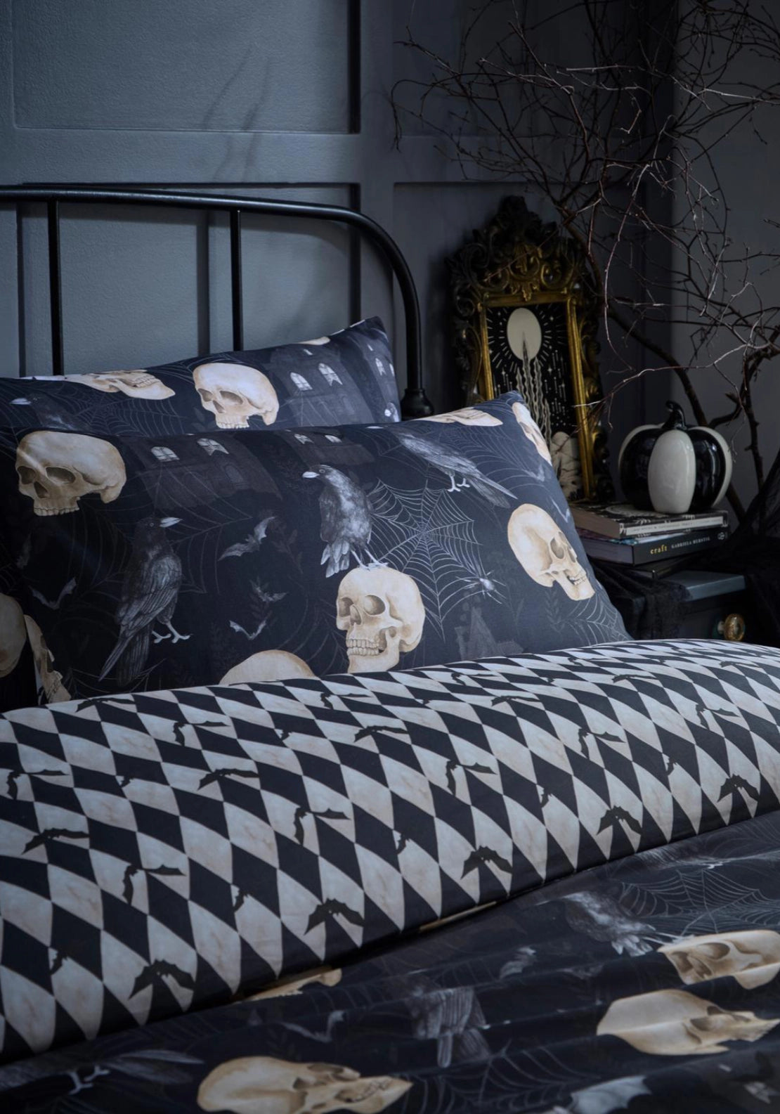 The Home Collection Midnight Skulls Duvet Set - Black 2 Shaws Department Stores
