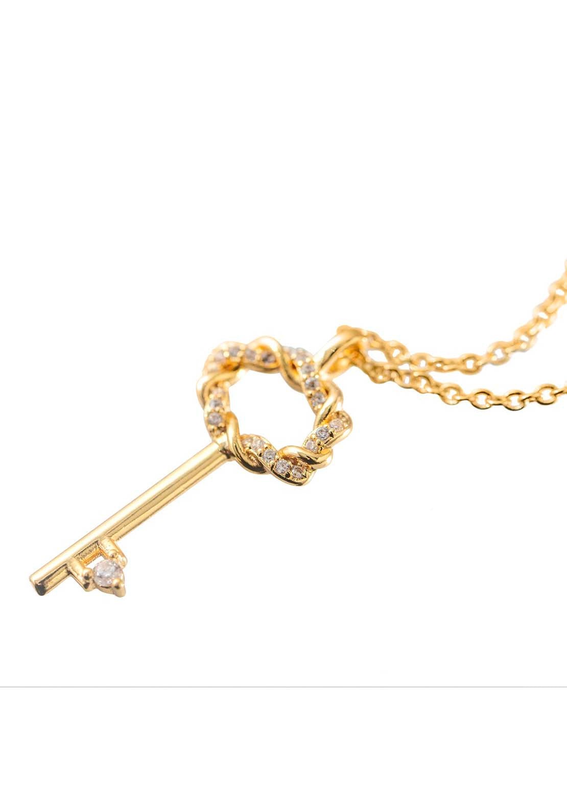 Newbridge Jewellery Gold Plated Key Pendant - Rose Gold 3 Shaws Department Stores
