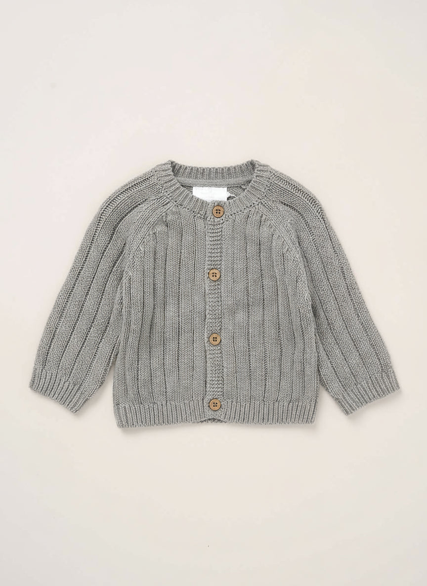 Jainco Hello World Knitted Cardigan - Grey 1 Shaws Department Stores