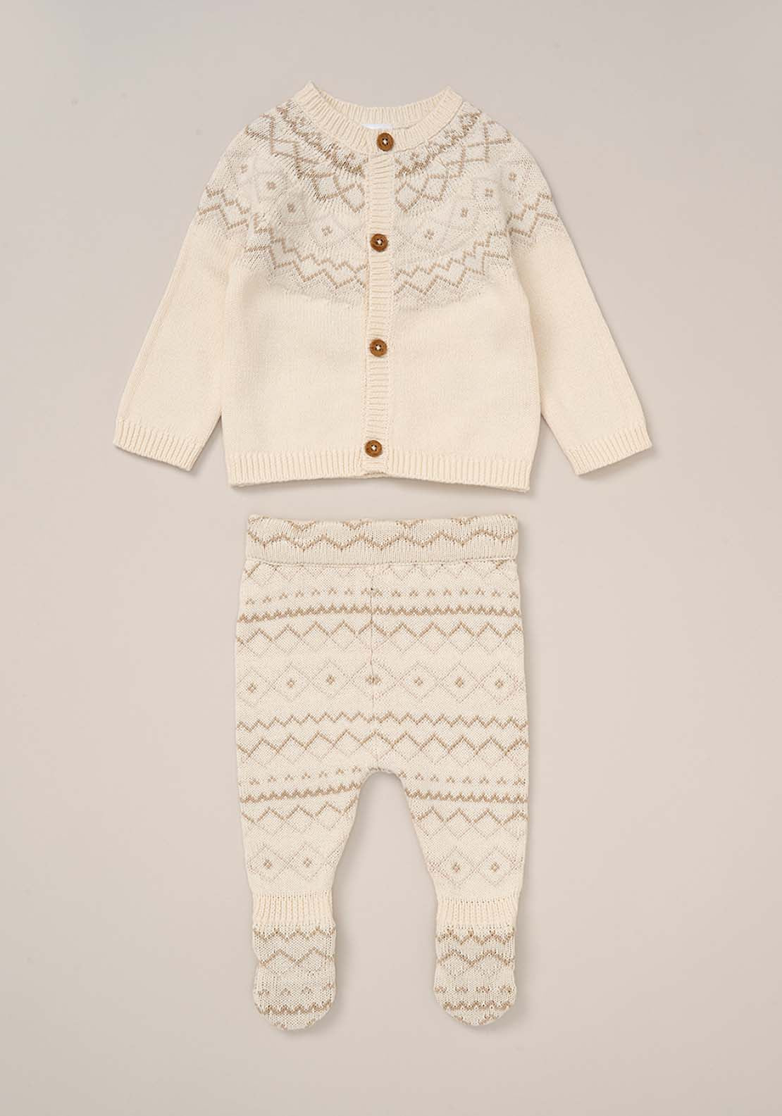 Fair Isle Knit Set - Cream