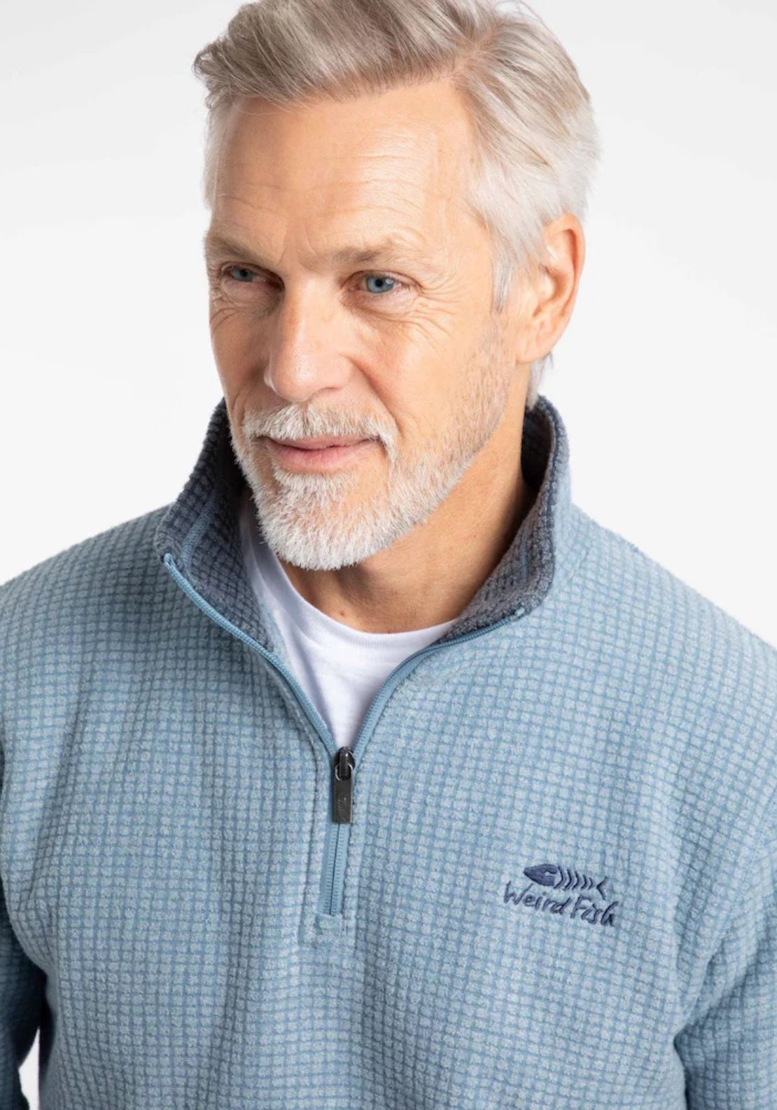 Weird Fish Newark 1/4 Zip Sweatshirt - Blue 3 Shaws Department Stores
