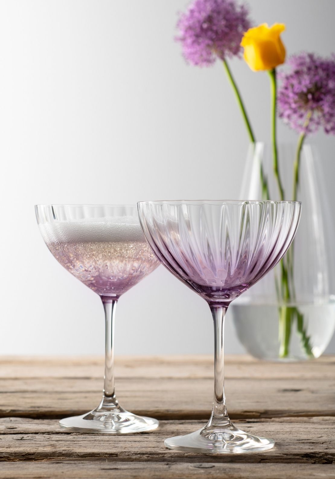 Champage Saucer Set Of 2 - Purple