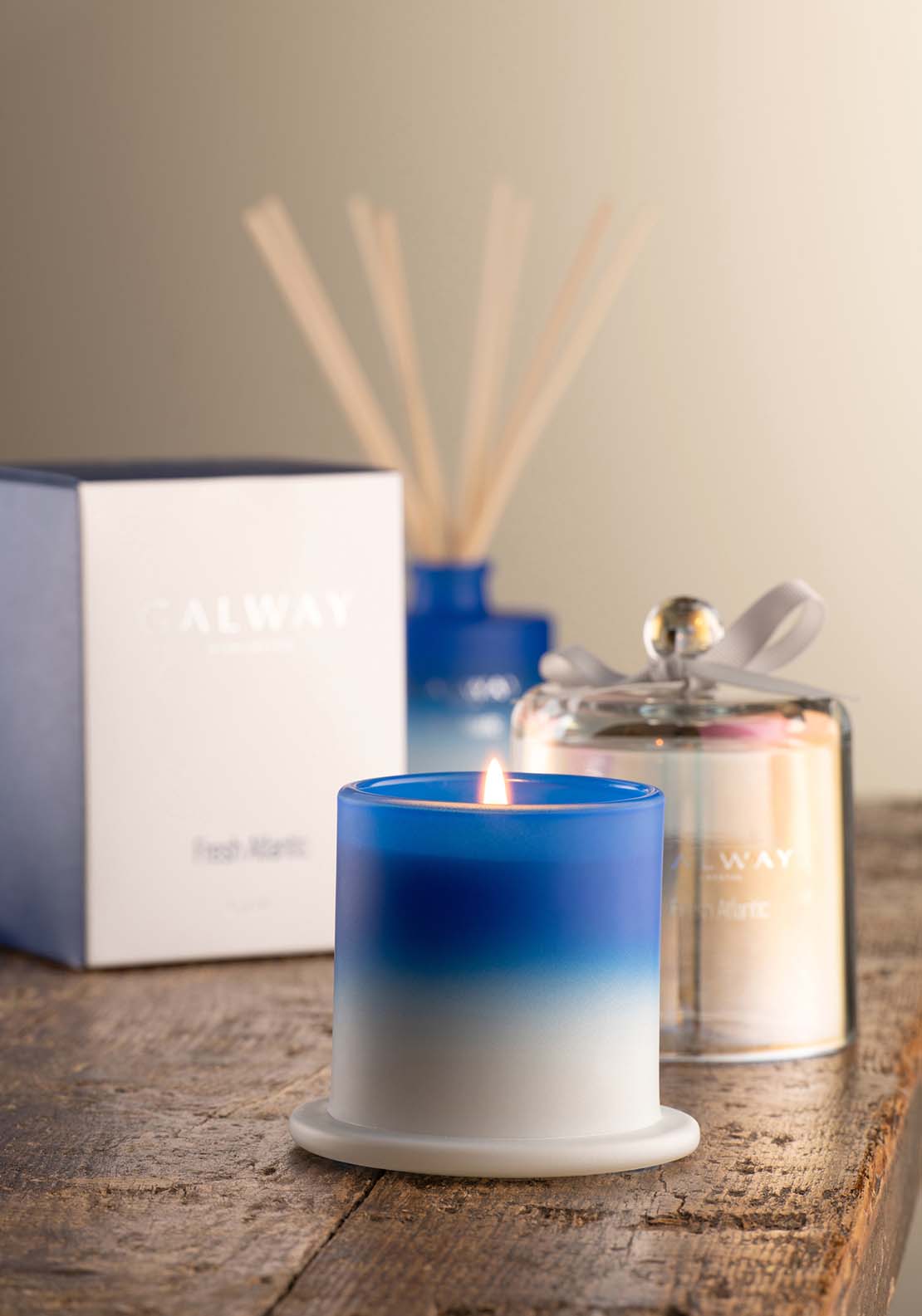 Galway Crystal Fresh Atlantic Scented Bell Jar Candle 2 Shaws Department Stores