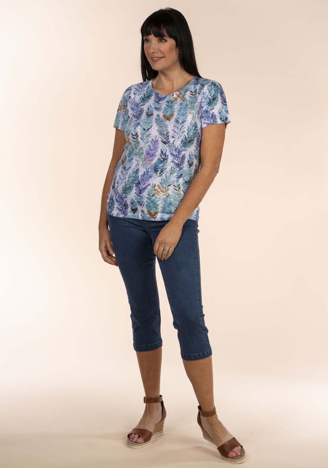 Tea Lane Burnout Print T-Shirt 6 Shaws Department Stores