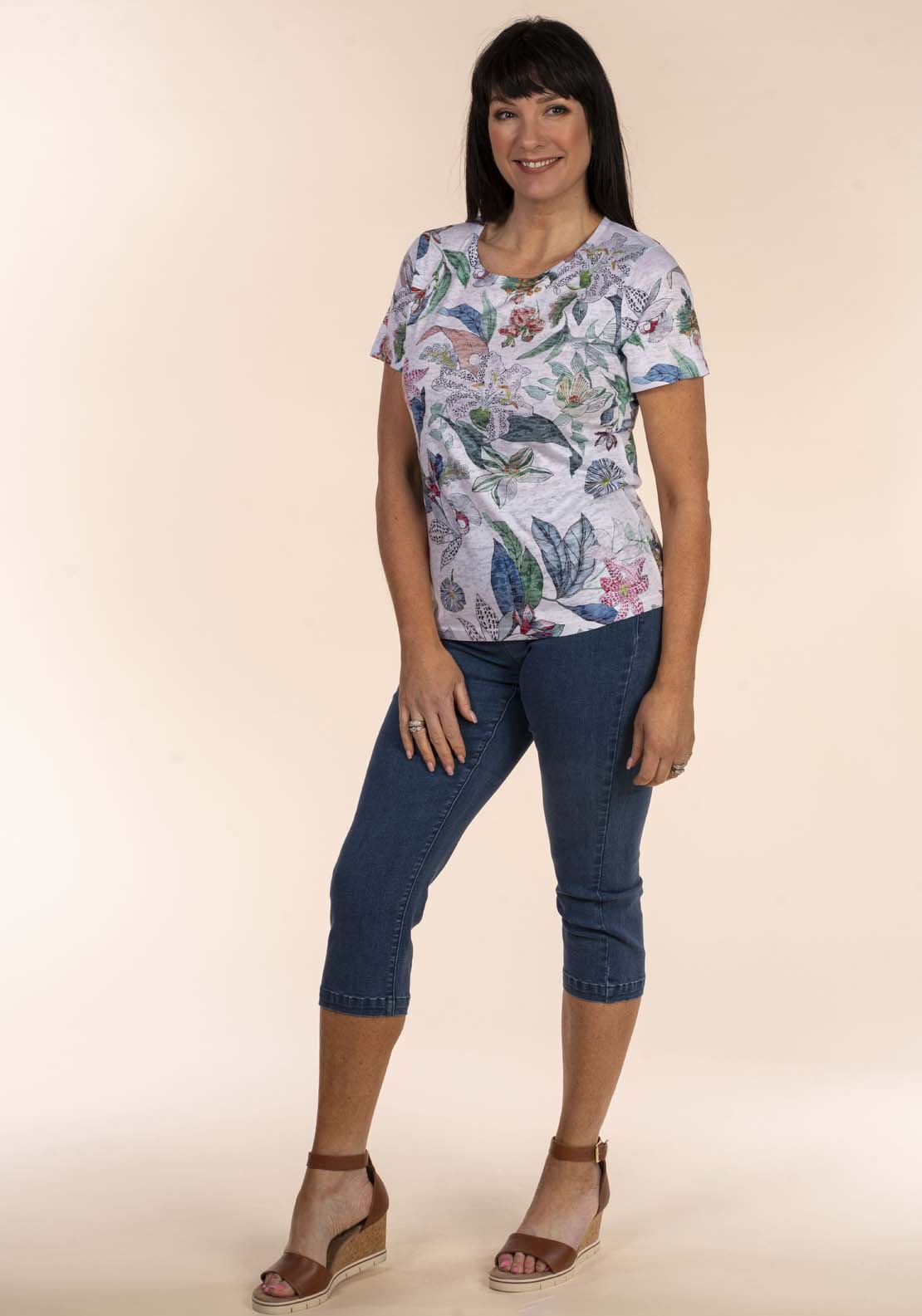 Tea Lane Burnout Print T-Shirt 6 Shaws Department Stores