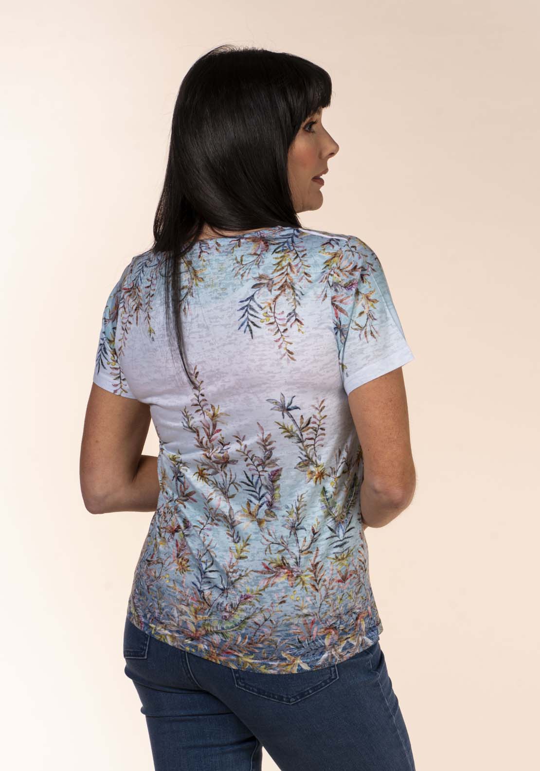Tea Lane Burnout Print T-Shirt 4 Shaws Department Stores