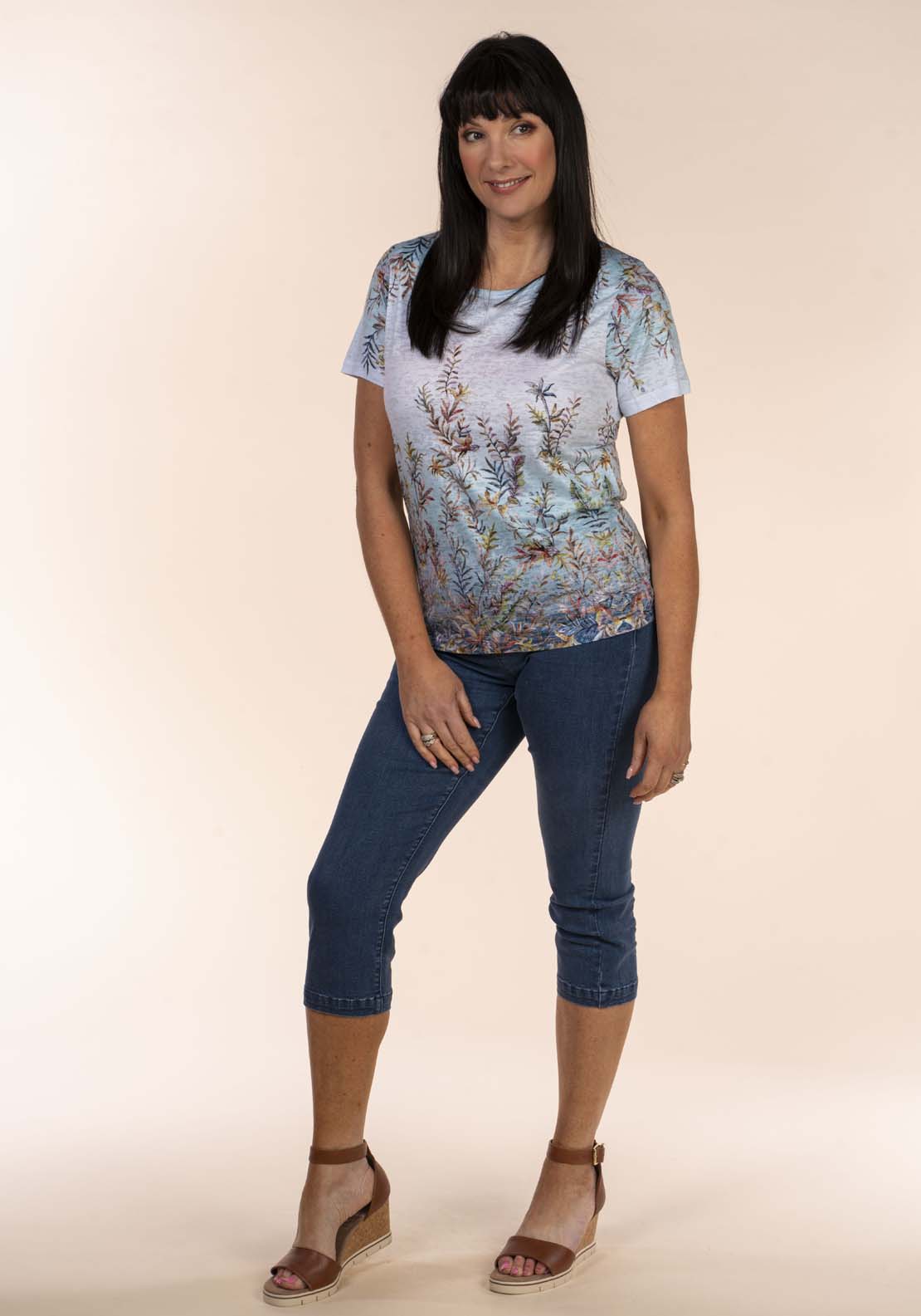 Tea Lane Burnout Print T-Shirt 5 Shaws Department Stores
