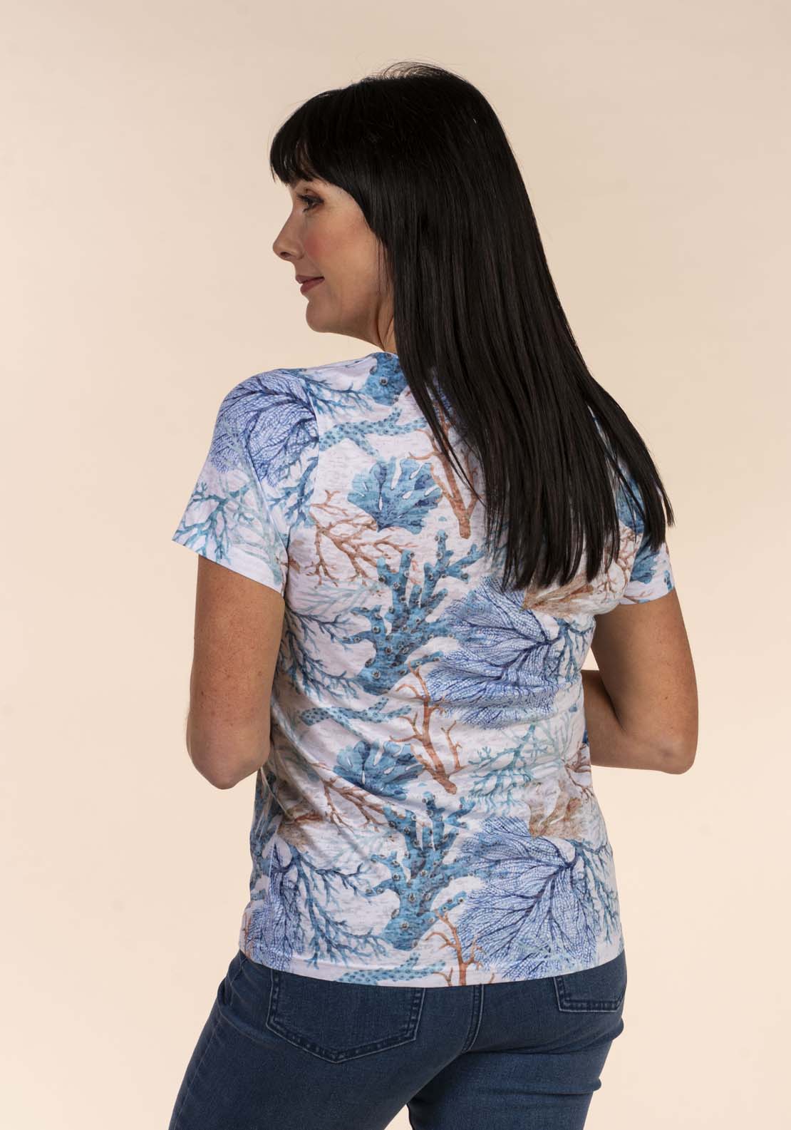 Tea Lane Burnout Print T-Shirt 3 Shaws Department Stores