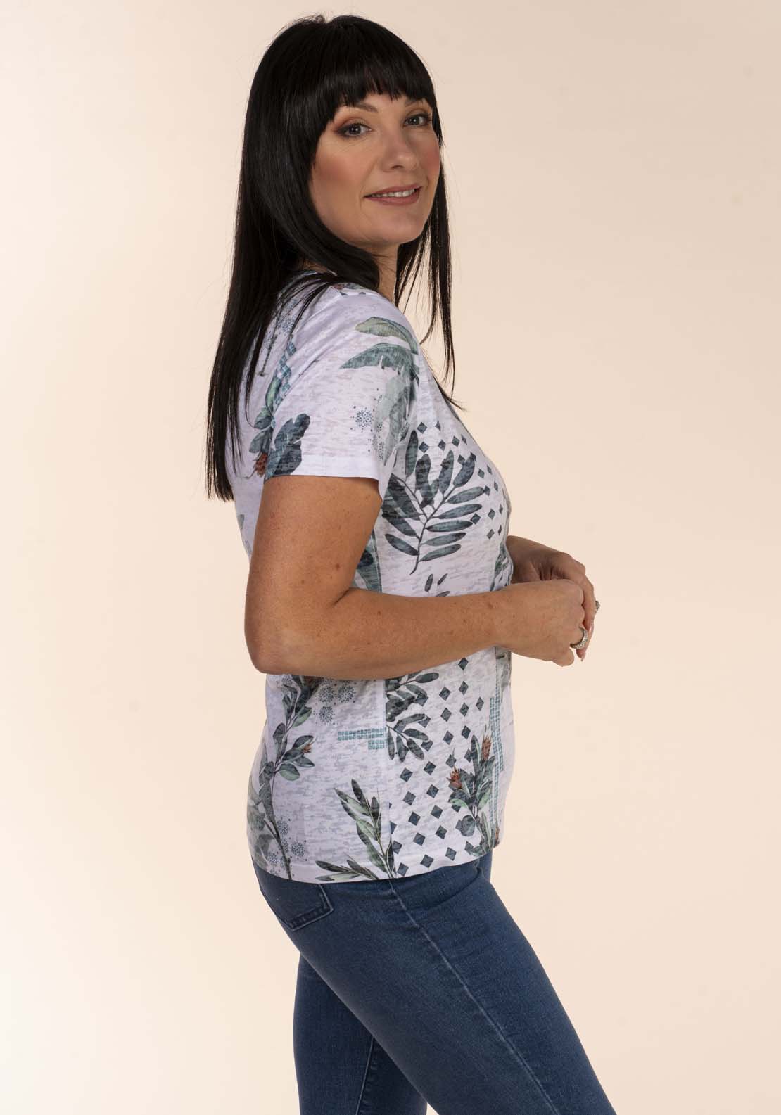 Tea Lane Burnout Print T-Shirt 3 Shaws Department Stores