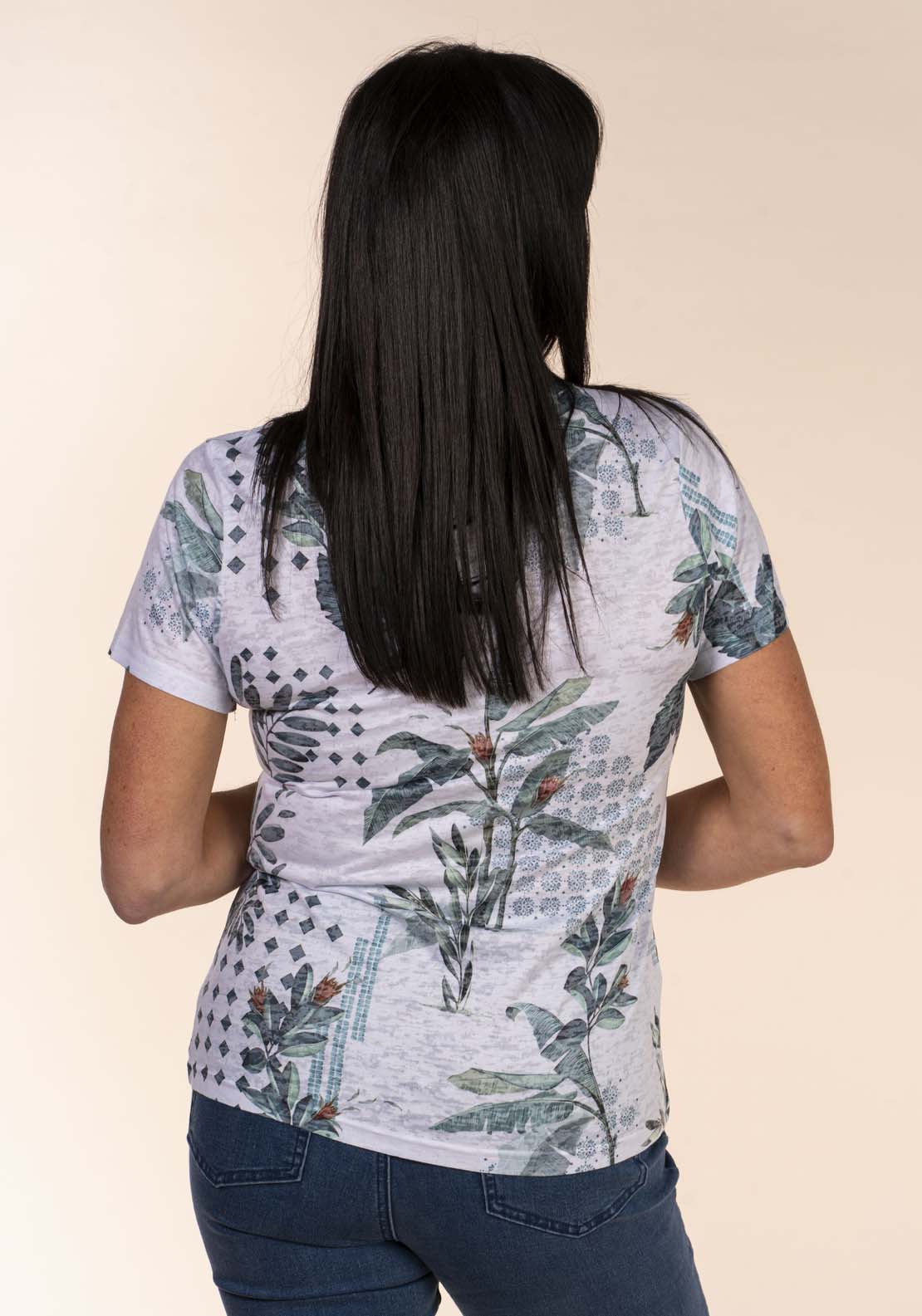 Tea Lane Burnout Print T-Shirt 6 Shaws Department Stores
