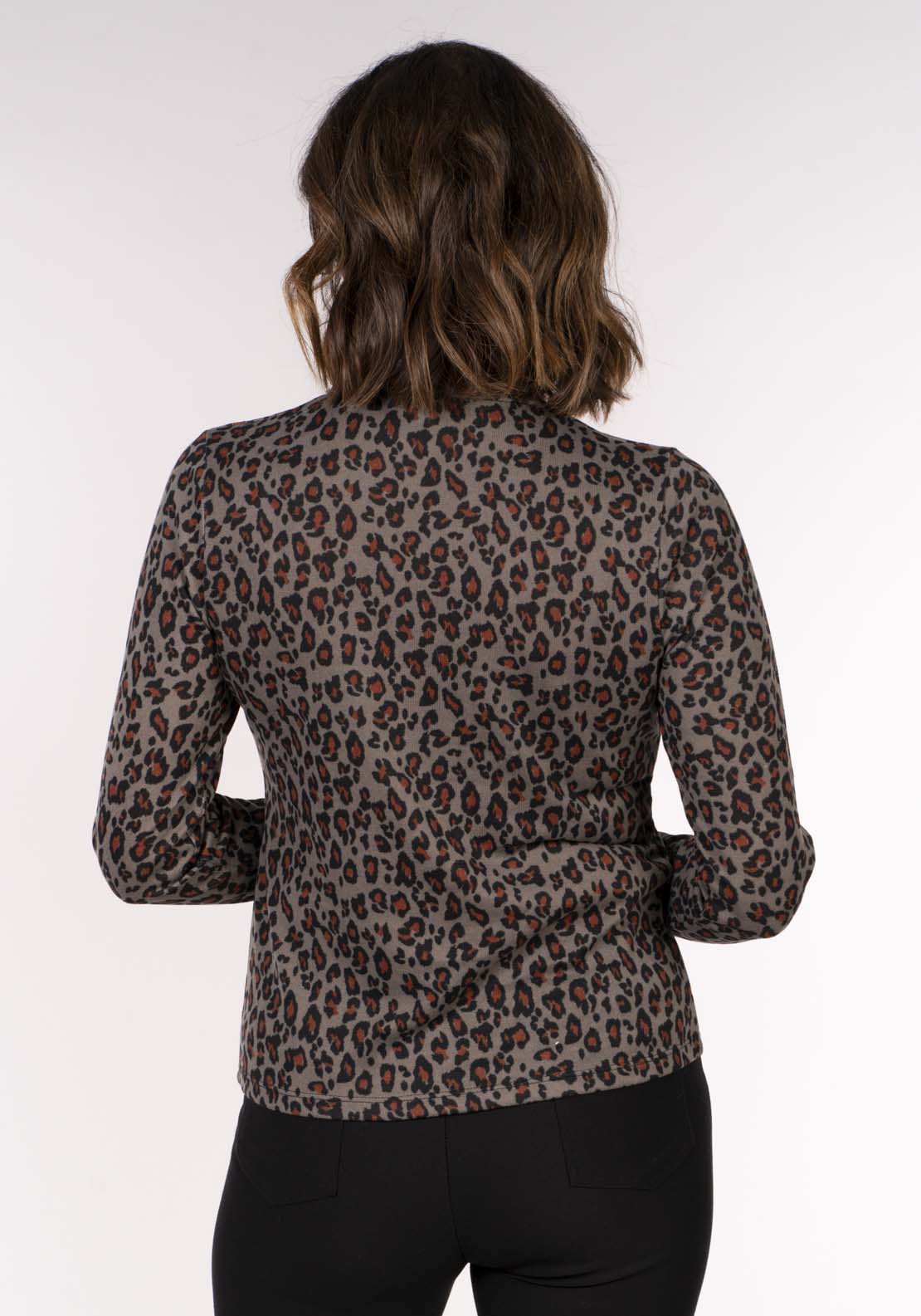 Tea Lane Turtle Nk Warm Knit Top - Taupe Animal 4 Shaws Department Stores