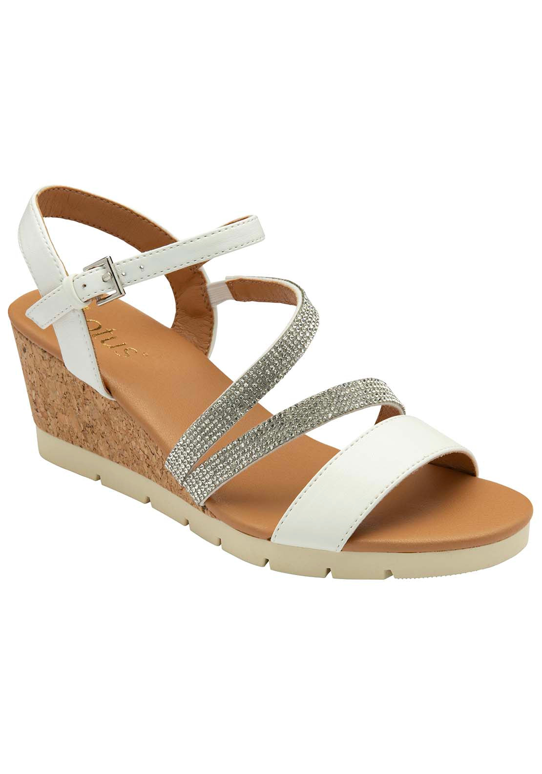 Lotus Goldie Sandal - White 3 Shaws Department Stores