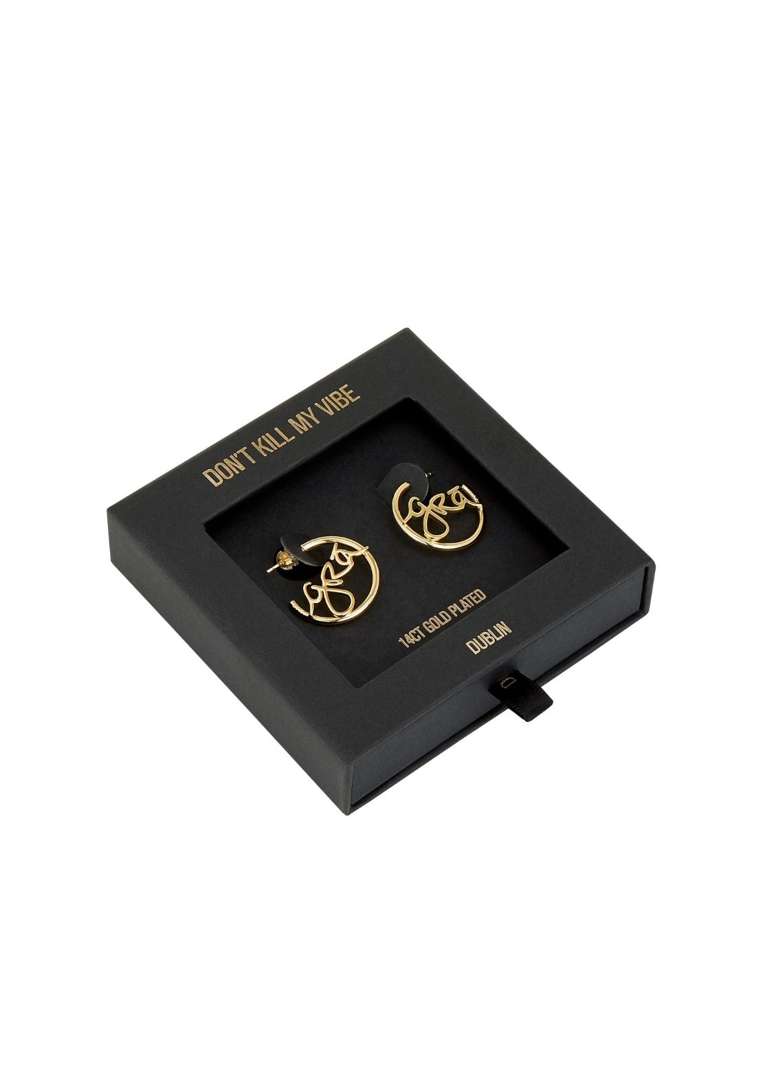 Don’t Kill My Vibe Grá Beag Hoop Earrings - Gold 2 Shaws Department Stores
