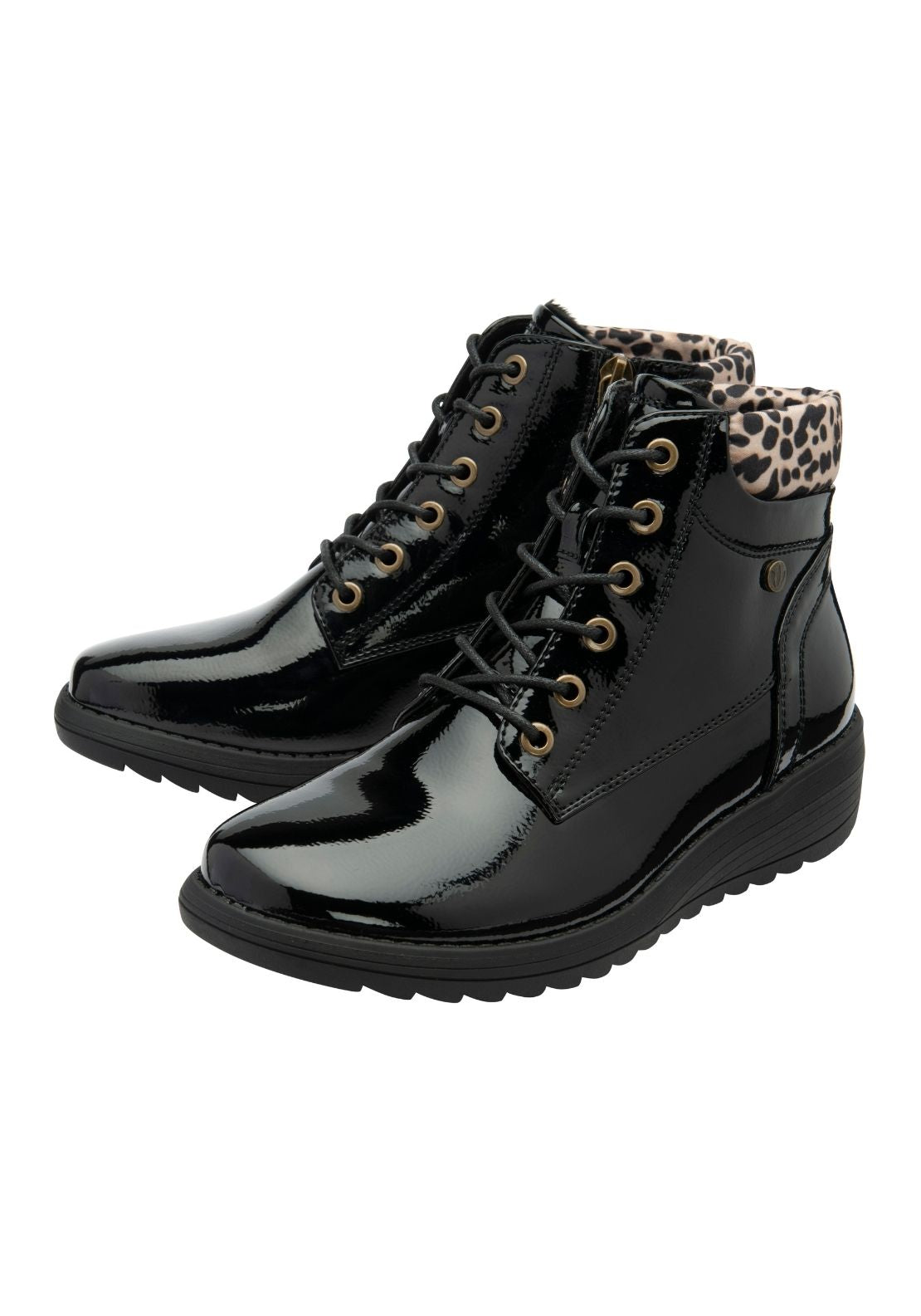 Lotus Gracie Ankle Boot - Black Patent 3 Shaws Department Stores