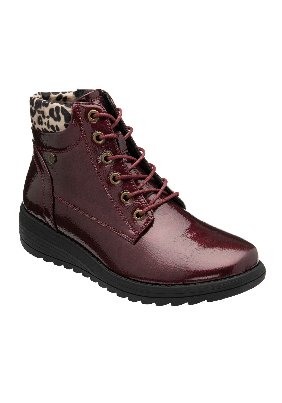 Lotus Gracie Ankle Boot - Bordo Patent 1 Shaws Department Stores