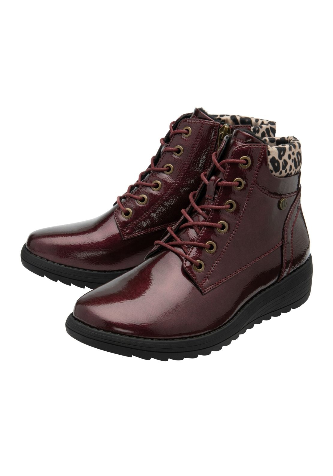 Lotus Gracie Ankle Boot - Bordo Patent 3 Shaws Department Stores
