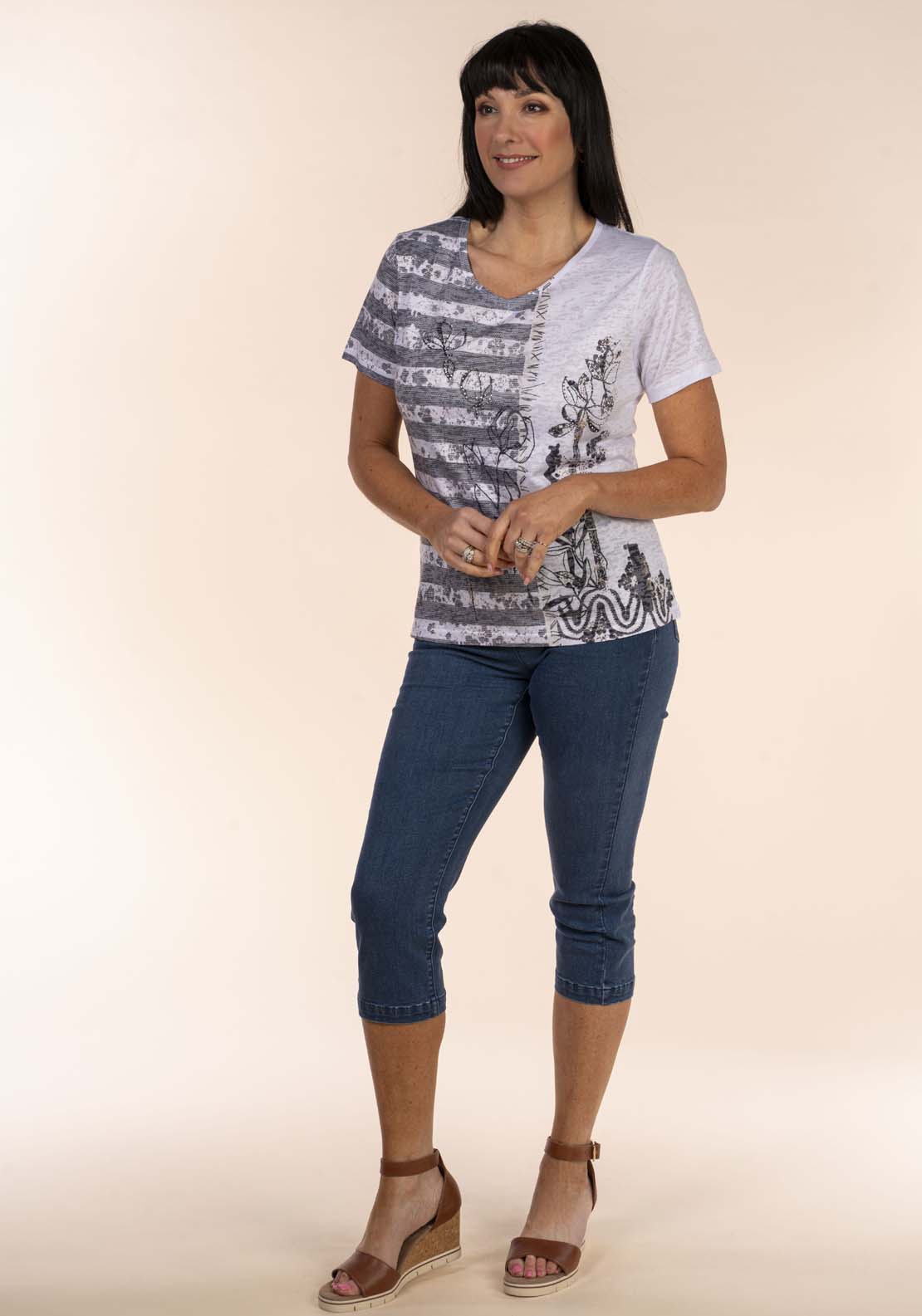 Tea Lane Burnout Print T-Shirt 2 Shaws Department Stores
