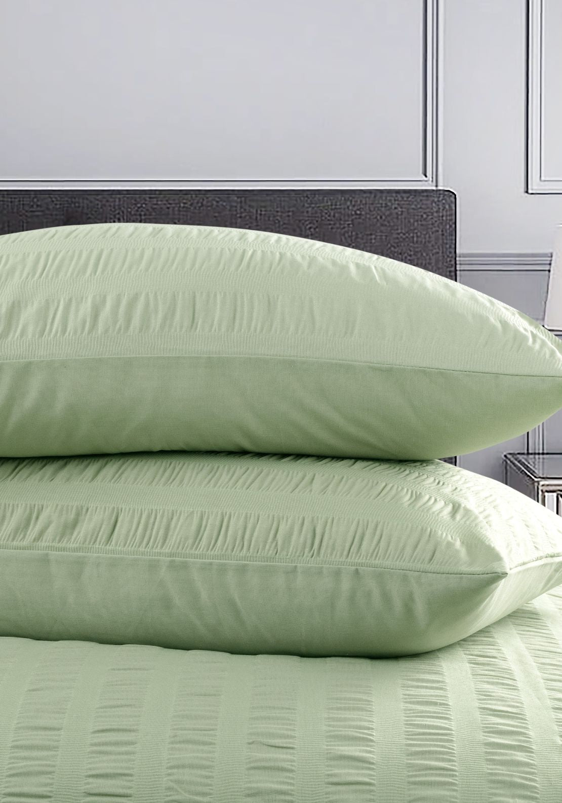 The Home Collection Seersucker Duvet Cover Set - Green 3 Shaws Department Stores