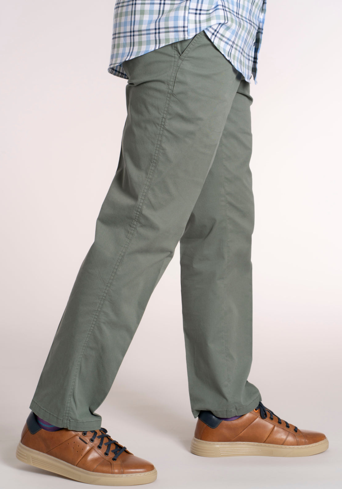 Gurteen Cotton Blend Lonford Chino - Green 3 Shaws Department Stores
