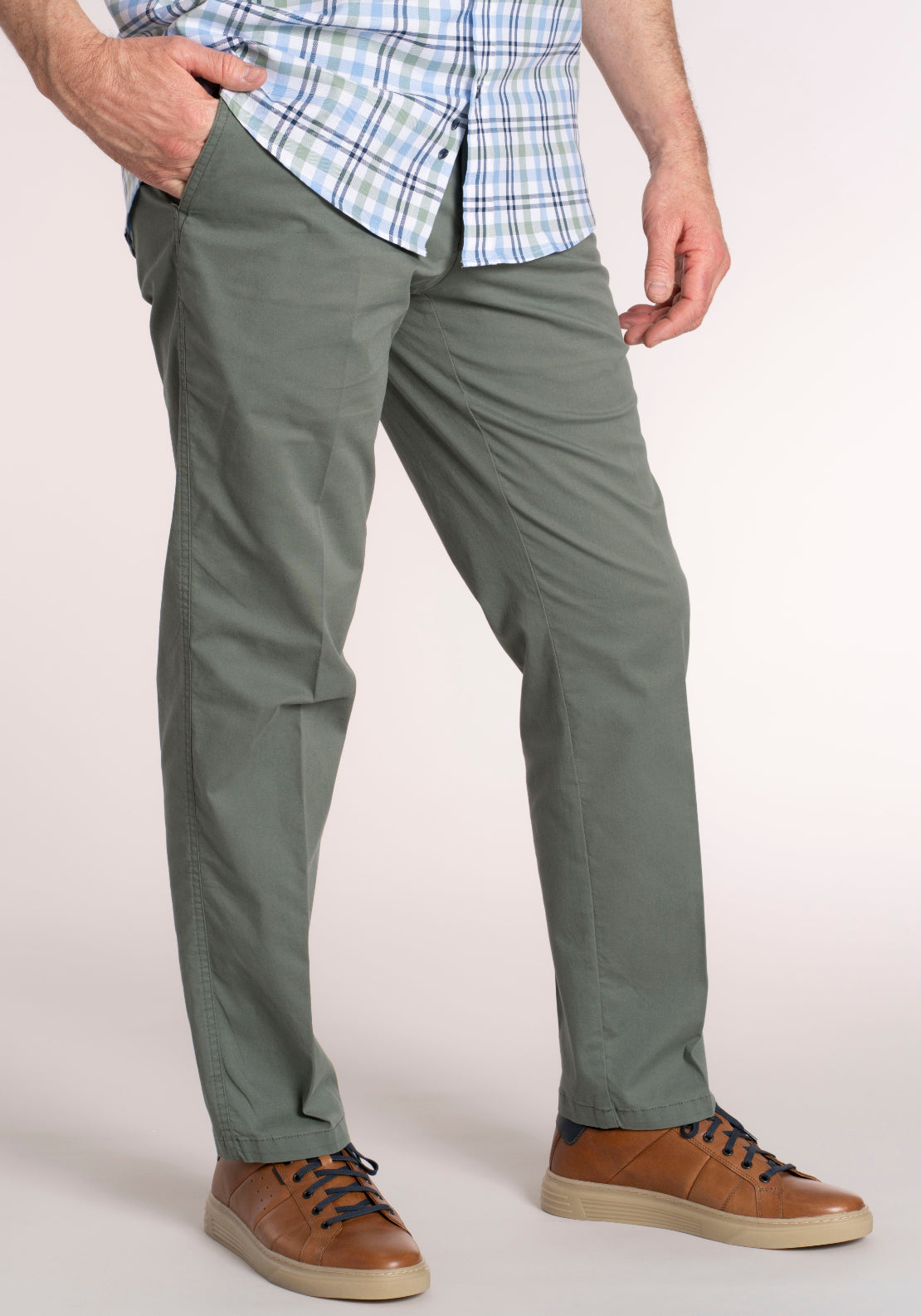 Gurteen Cotton Blend Lonford Chino - Green 4 Shaws Department Stores