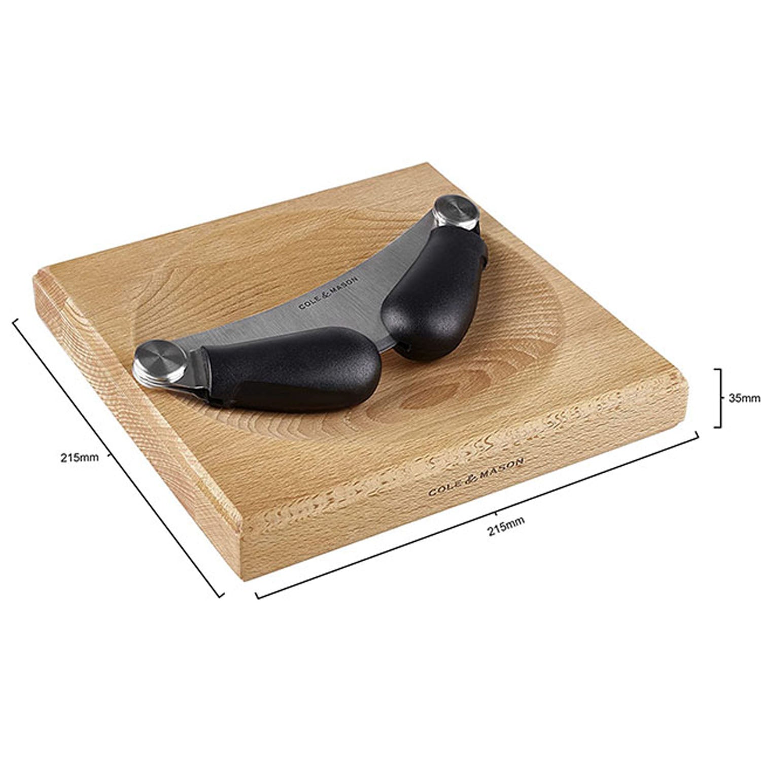 Cole & Mason H105549 Woodhall Herb Chopping Hachoir & Board 3 Shaws Department Stores
