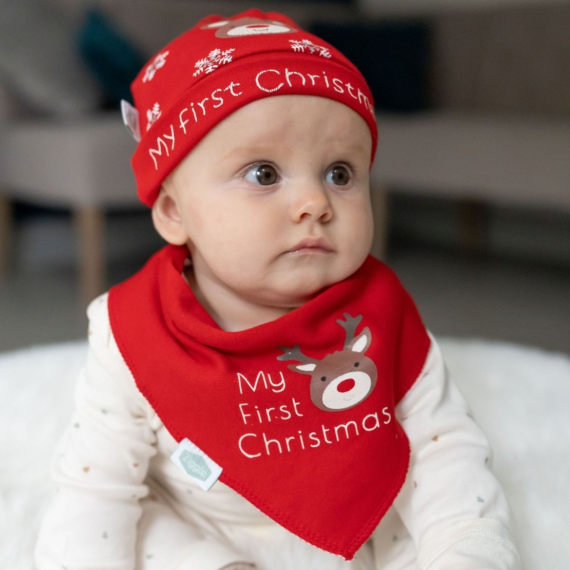 Ziggle My First Christmas Reindeer Hat - Red 3 Shaws Department Stores