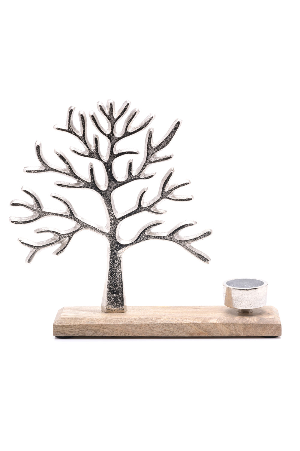 The Home Collection Tree of Life Metal & Wood Tea Light Holder 27cm 2 Shaws Department Stores