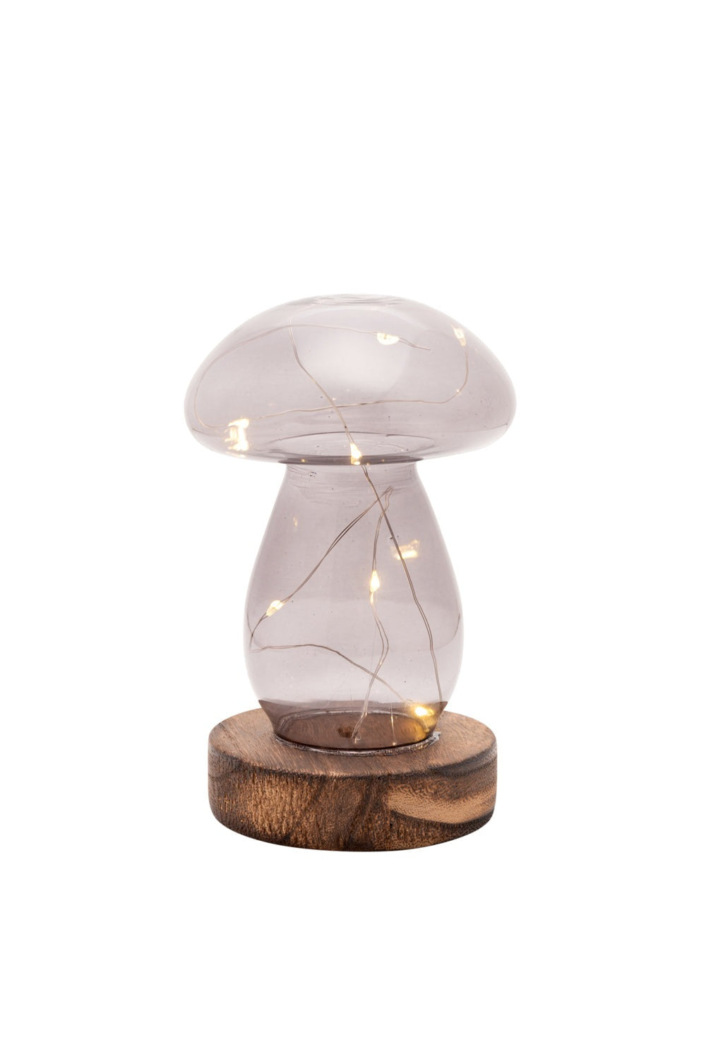 The Home Collection Grey Glass Mushroom with LED Lights - Medium 1 Shaws Department Stores
