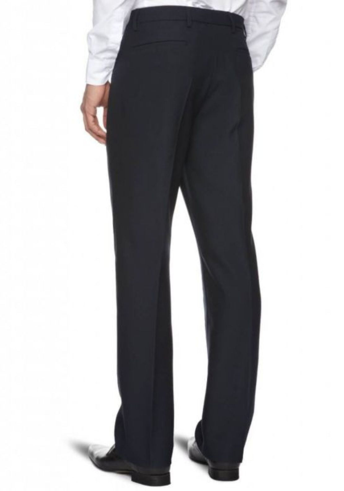 Farah Traditional Hopsack Trouser - Navy 2 Shaws Department Stores
