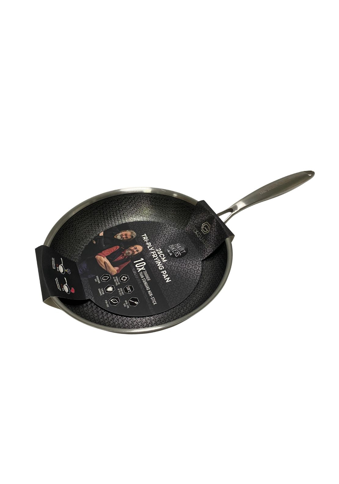 The Hairy Bikers Hairy Bikers Hex Guard 28cm Frying Pan - Stainless Steel 1 Shaws Department Stores