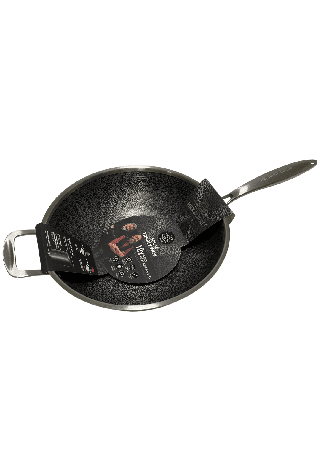 The Hairy Bikers Hairy Bikers Hex Guard 30cm Wok - Stainless Steel 1 Shaws Department Stores