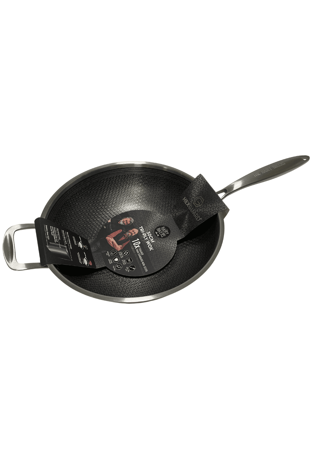 The Hairy Bikers Hairy Bikers Hex Guard 30cm Wok - Stainless Steel 1 Shaws Department Stores