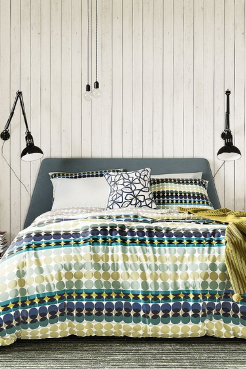 Helena Springfield Clara Duvet Cover Set - Green & Ink 1 Shaws Department Stores