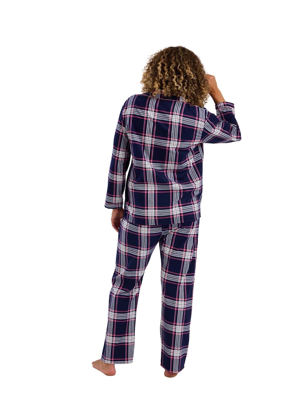 Indigo Sky Check Wincey Pyjama - Blue 2 Shaws Department Stores