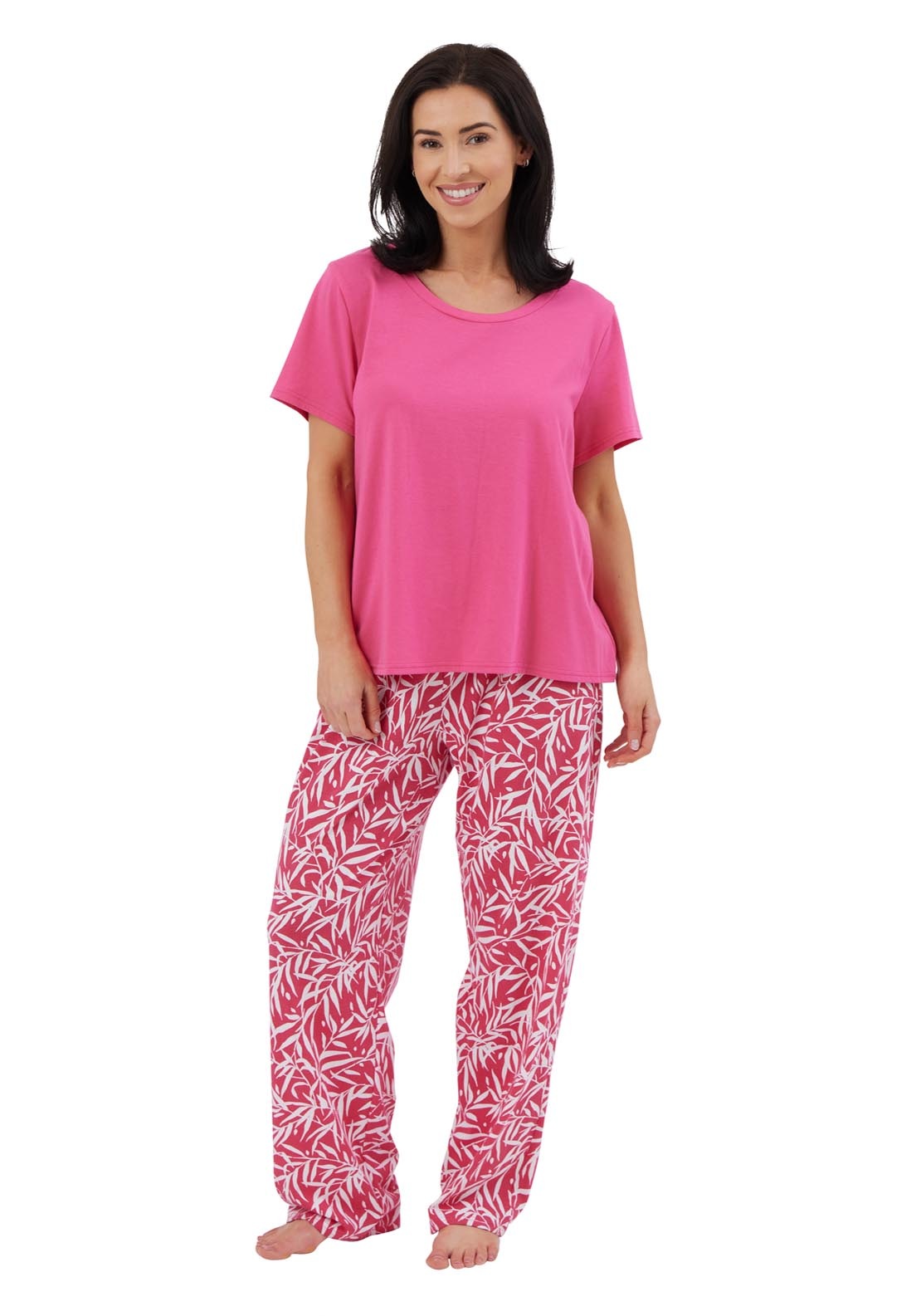 Indigo Sky Bamboo Print Pj Set - Pink 1 Shaws Department Stores