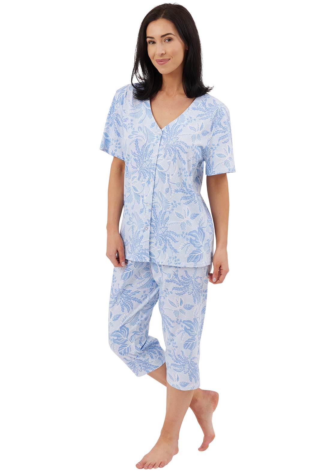 Indigo Sky Lucia 3/4 Floral Pyjama - Blue 1 Shaws Department Stores
