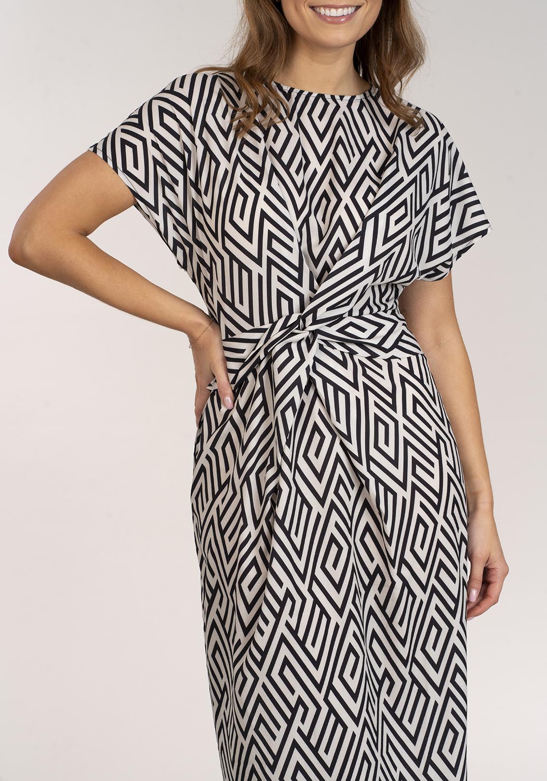 Naoise Black & White Chevron Dress - Black & White 2 Shaws Department Stores